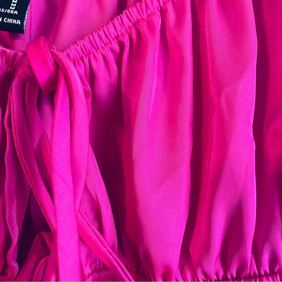 Fuchsia Satin Blouse - Picture 2 of 3